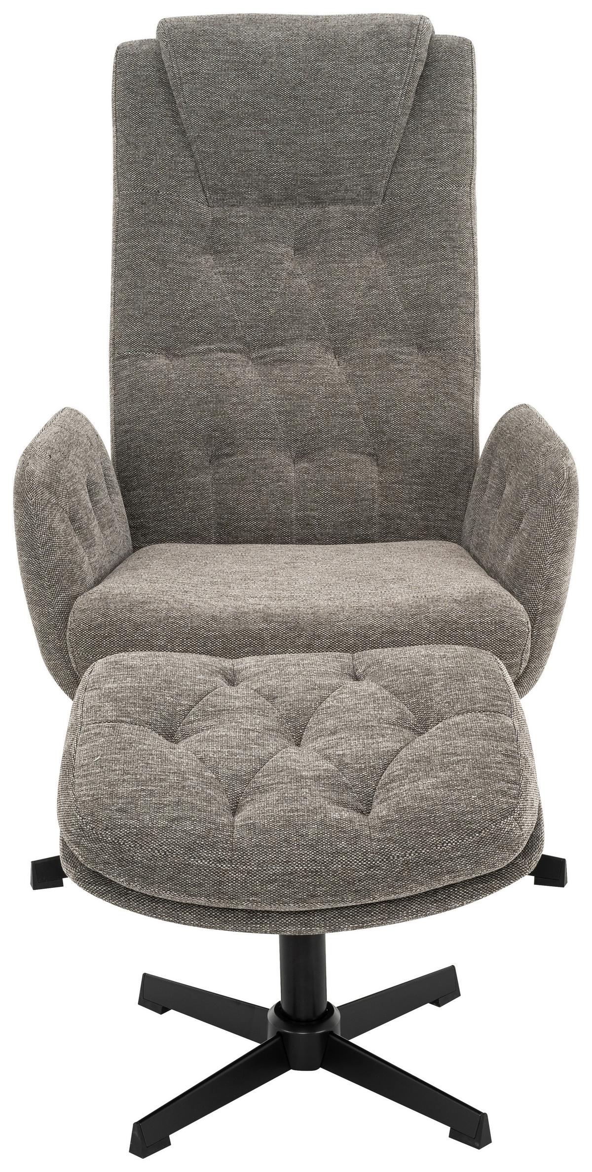 Sesselset Irmi - Schwarz/Grau, MODERN, Textil (70/107/87cm) - MID.YOU