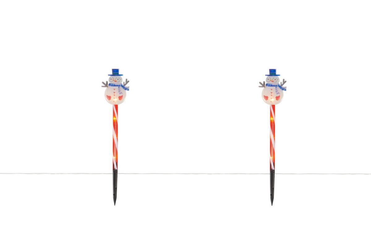Led-dekoleuchte Snowman - Blau/Rot, Basics, Kunststoff (42cm) - James Wood