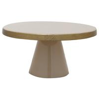Tortenplatte Art Deco Goldfarben, Beige , 21x14 cm - Beige/Goldfarben, Trend, Metall (21/14cm) - Kayoom
