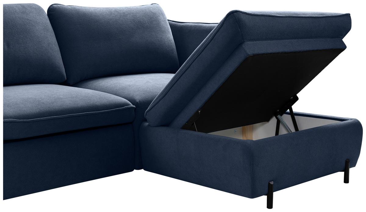 Ecksofa Baloo, Blau S: 262x178 cm - Blau/Schwarz, MODERN, Textil (262/178cm) - MID.YOU