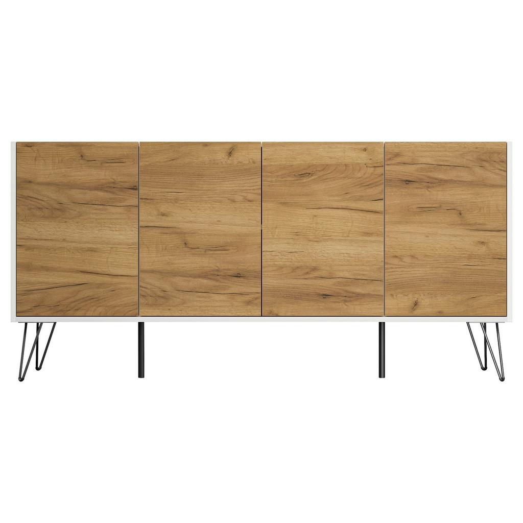 Sideboard Posseik Industrial Eichefarben/Weiß B: 155 cm