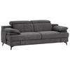 3-sitzer-sofa Titus Dunkelgrau Chenille - Dunkelgrau/Schwarz, Design, Textil (225/80-98/104cm) - Livetastic