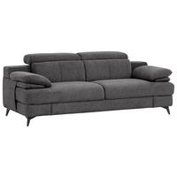 3-sitzer-sofa Titus Dunkelgrau Chenille - Dunkelgrau/Schwarz, Design, Textil (225/80-98/104cm) - Livetastic
