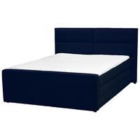 Boxspringbett Mit Topper & Bettkasten 180x200 Beletto - Schwarz/Dunkelblau, Basics, Holz/Textil (180/200cm) - Livetastic
