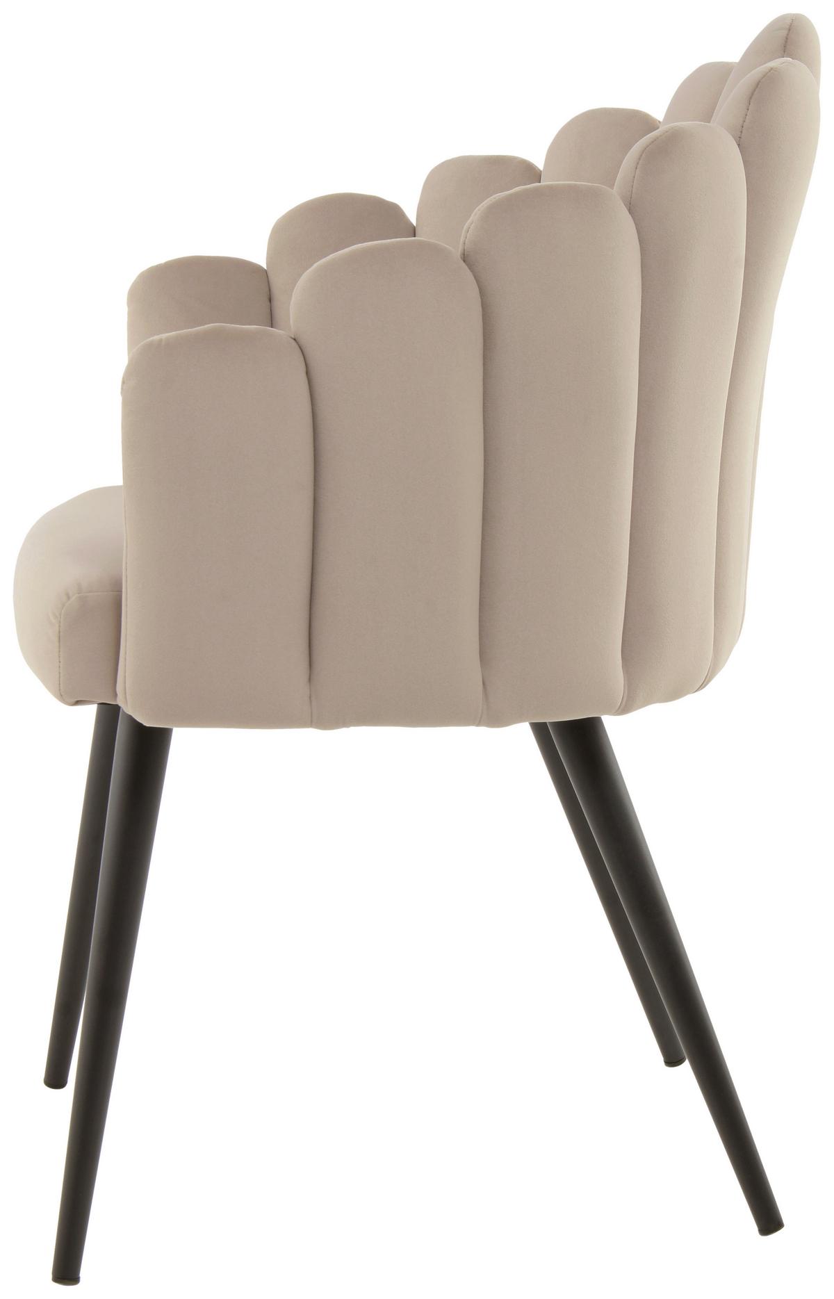 STOLIČKA S PODRÚČKAMI JEANE - čierna/béžová, Modern, kov/textil (61/85/58cm) - MID.YOU