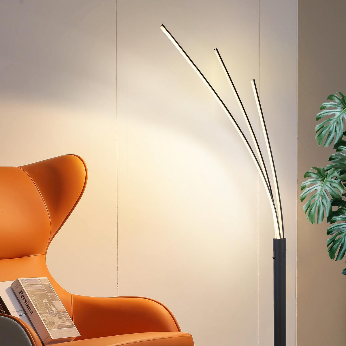 Led Állólámpa Brandon - fekete, Modern, műanyag/fém (28/210cm) - Luca Bessoni