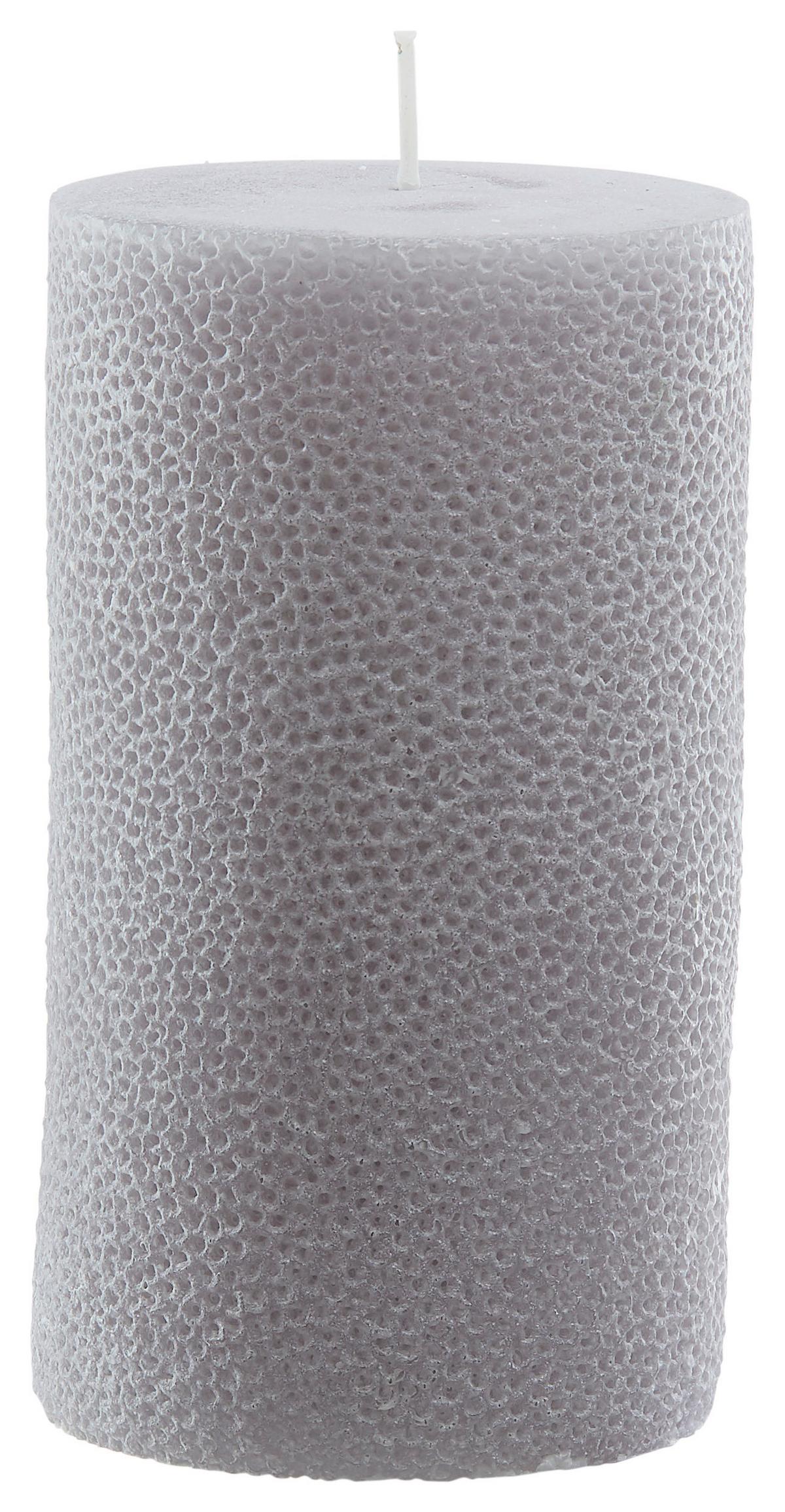 VÁLCOVÁ SVÍČKA DOTS - bílá/starorůžová (8/14cm) - Premium Living