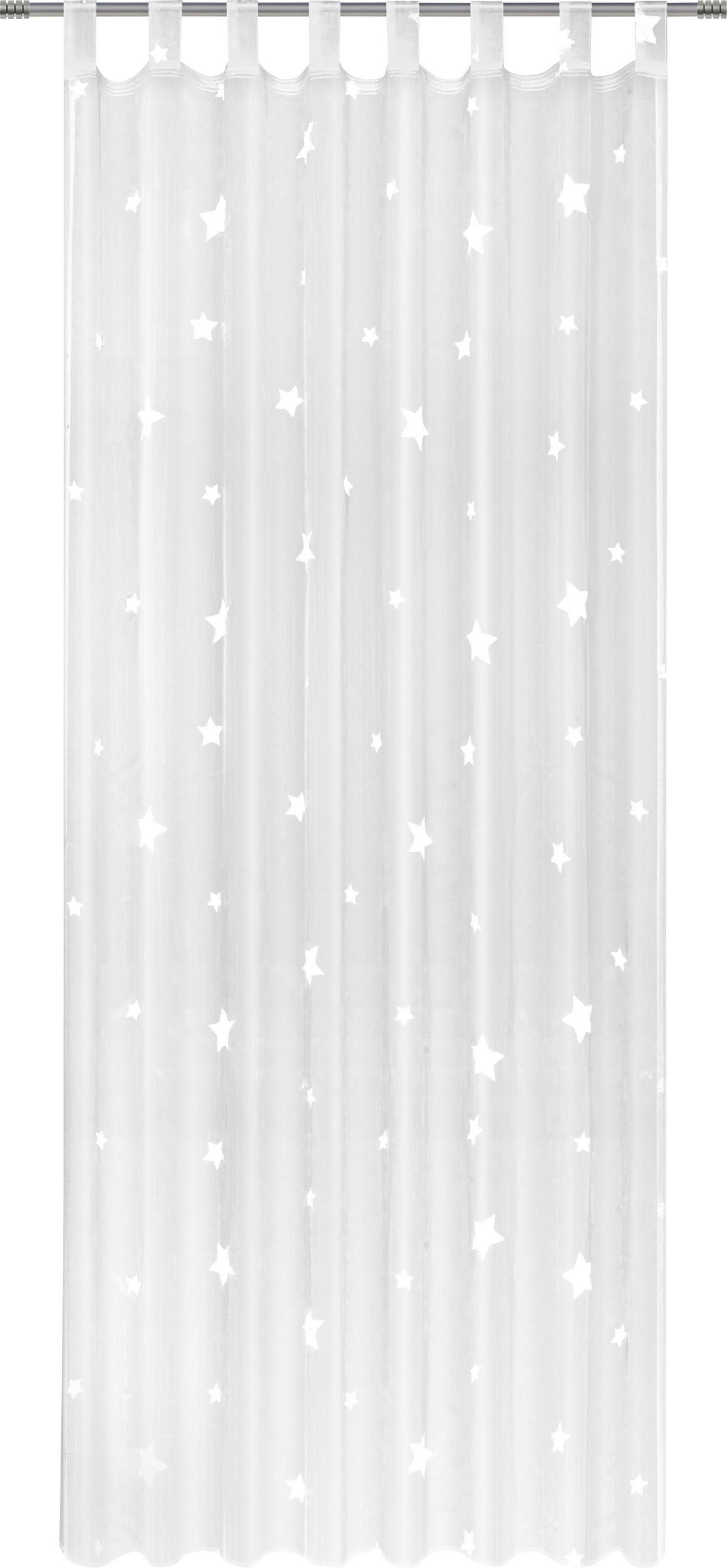 ZÁVĚS S POUTKY Claudia, 140/245 cm - bílá/pink, Romantický / Rustikální, textil (140/245cm) - Modern Living