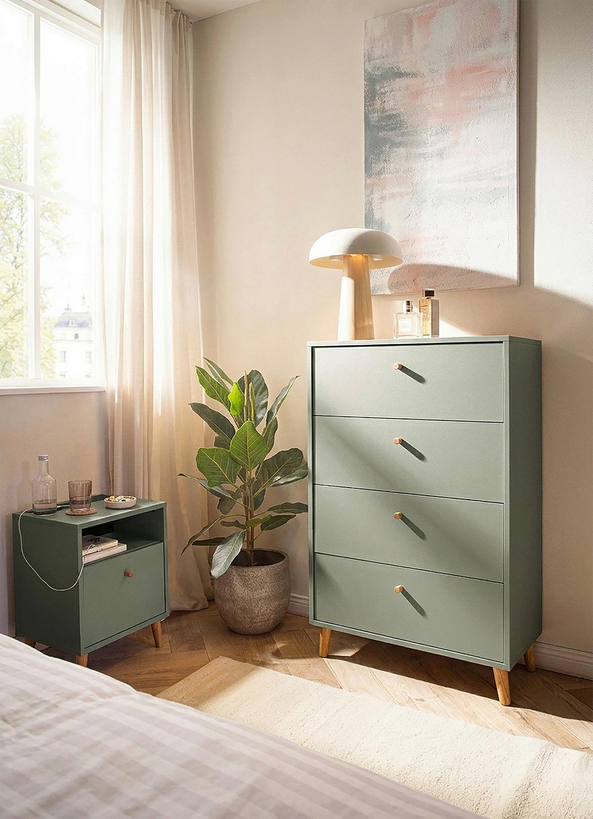KOMMODE Bjarne Grün B: 60,1cm - Grün, Design, Holzwerkstoff (60,1/101,3/33cm) - MID.YOU