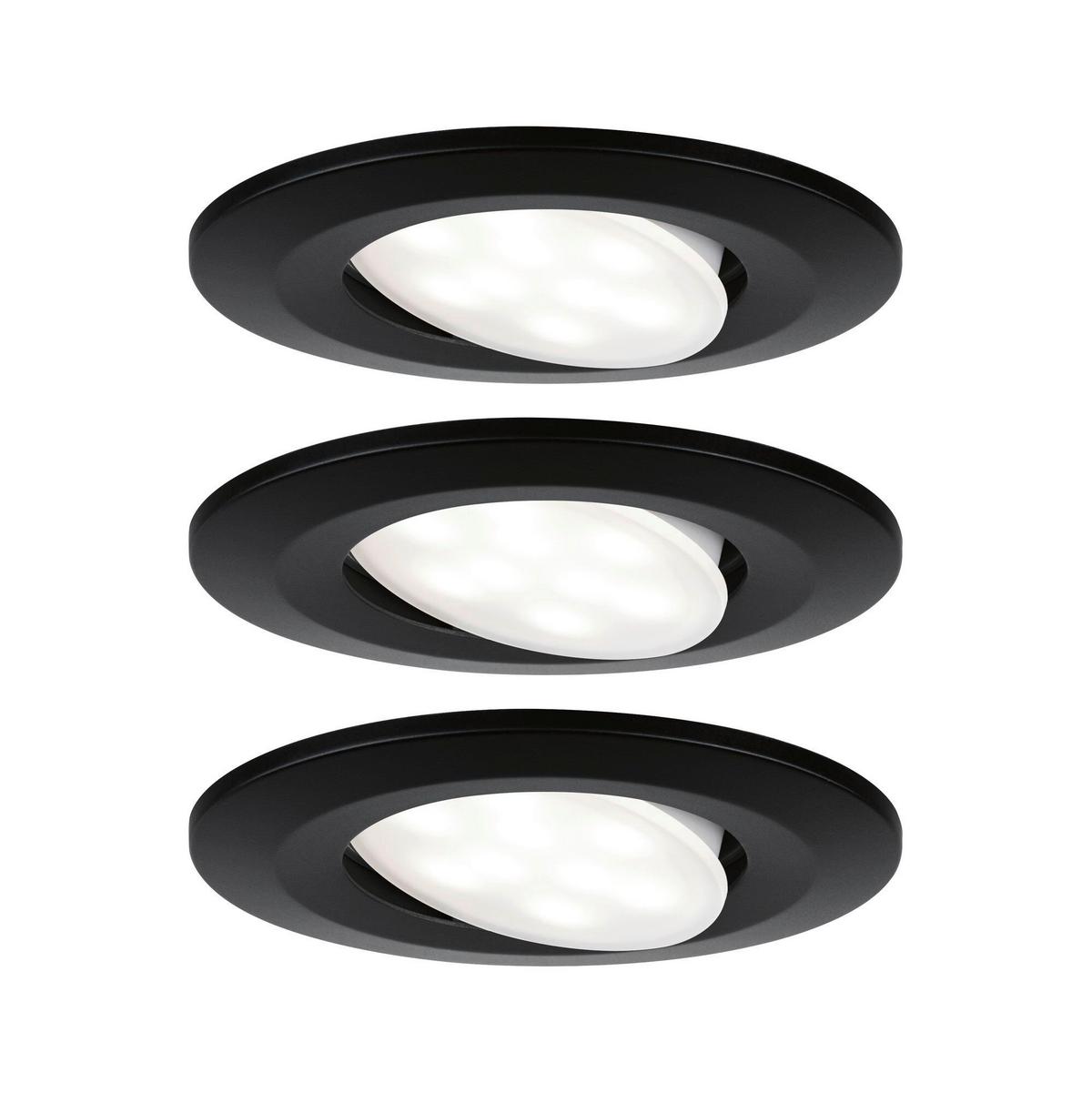 LED-Deckenleuchte Ø 9 cm, 1-Flammig, Rund - Schwarz, Basics, Metall (9cm) - Paulmann