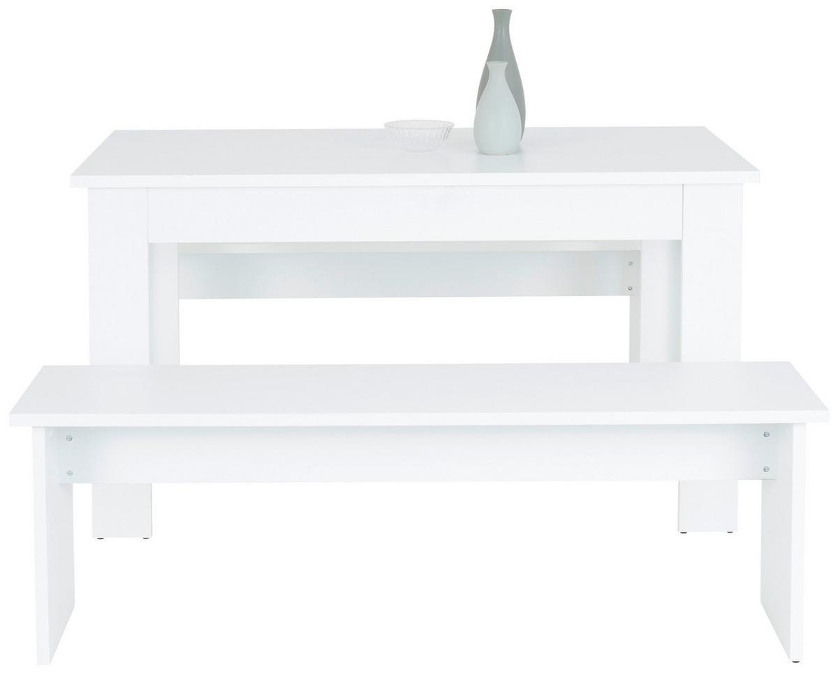 Essgruppe Paris Pan 01 3-Teilig Dekor Weiß - Weiß, KONVENTIONELL, Holzwerkstoff (137/77/75cm)