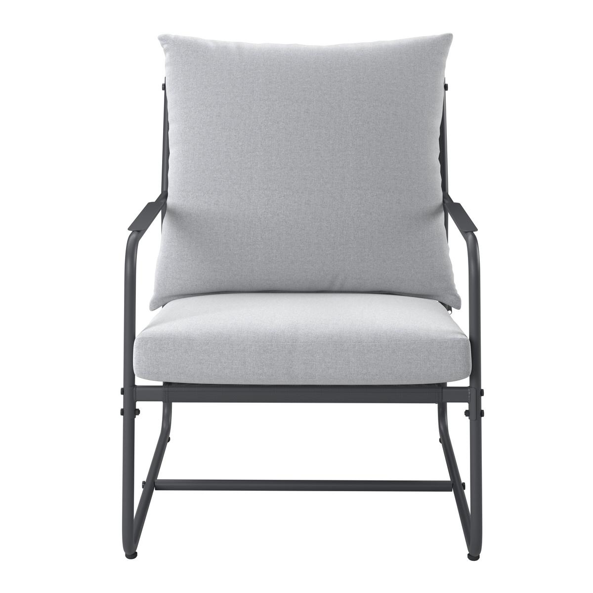 Loungegarnitur Nizza - Dunkelgrau/Hellgrau, MODERN, Textil/Metall (114/75/70cm) - Beldano