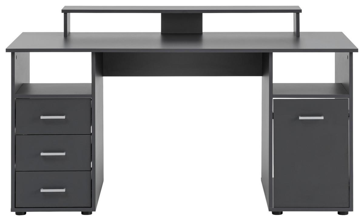 Schreibtisch B 70 cm H 70 cm Niels, Anthrazit - Anthrazit/Schwarz, MODERN, Holzwerkstoff (150/70/70cm)