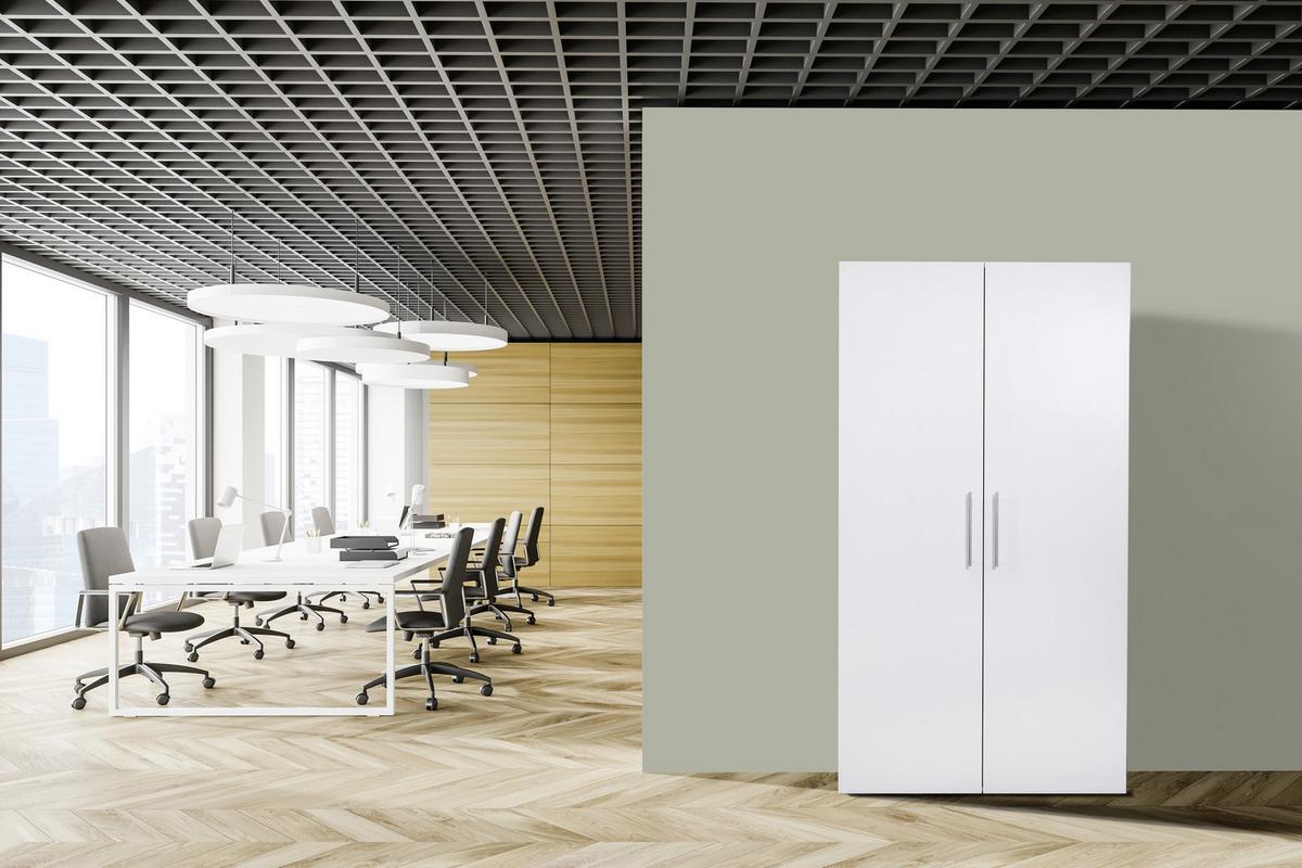 Schrankküche mit Kühlschrank + Kochfeld 104 cm Elegant - Weiß, MODERN, Holzwerkstoff/Metall (104/193/67cm) - Respekta