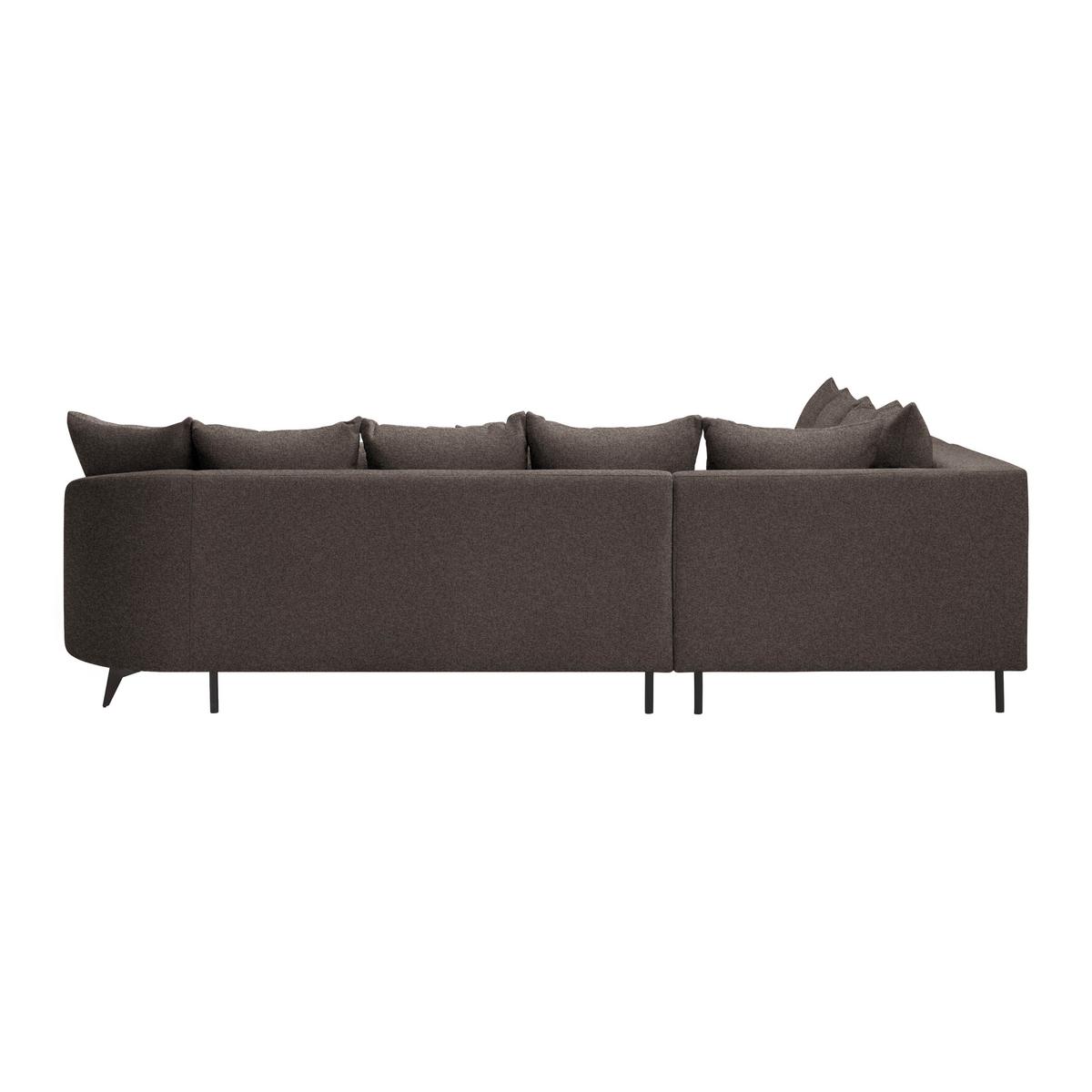 Rohová sedačka AXEL, ľavá, mokka ženilka - čierna/mokka, Modern, kov/textil (250/87/291cm) - Mömax
