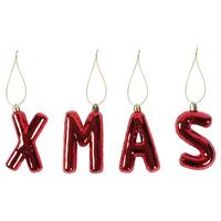 Vianočná ozdoba XMAS - červená, plast - Mömax