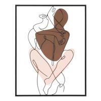 NÁSTENNÁ DEKORÁCIA COUPLE - hnedá/marhuľová, Basics, kov (60/80/1.3cm)