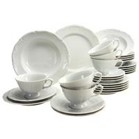 Kombiservice Porzellan 6 Personen Geschirr Set - Weiß, Basics, Keramik - Creatable