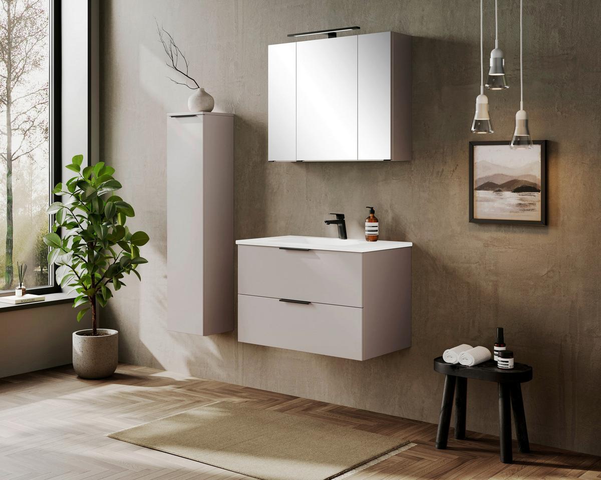 Waschtischkombi Sevilla Kaschmir, Weiß - Kaschmir/Weiß, MODERN, Keramik/Holzwerkstoff (80/54/47cm) - Held