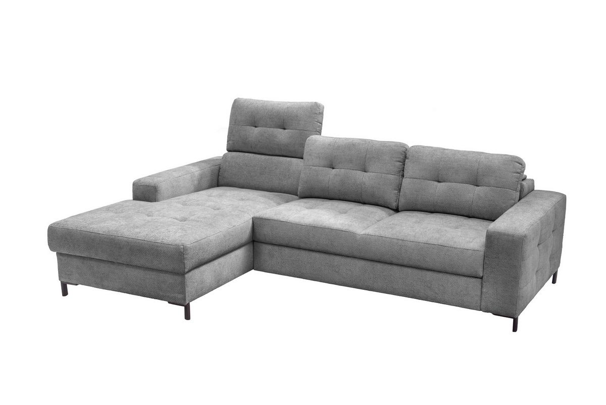 Ecksofa Bonito Grau, Schenkel: 176x255 cm - Schwarz/Grau, Design, Textil (176/255cm) - Livetastic