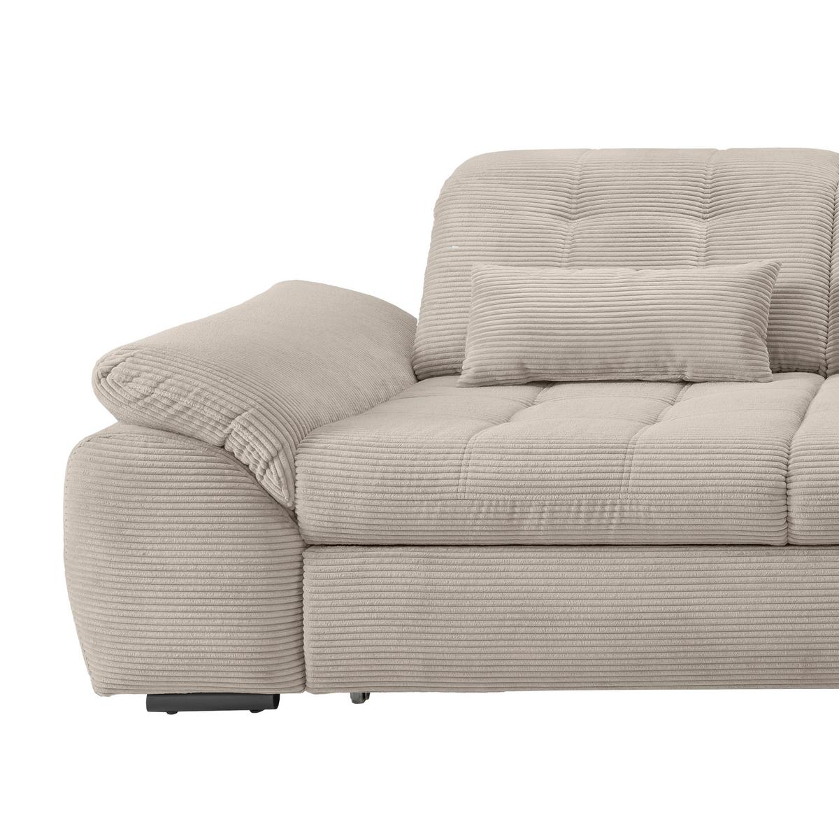 Ecksofa Mit Bettkasten Rigatti Beige S: 314x184 Cm - Beige/Schwarz, MODERN, Textil (314/184cm) - Livetastic