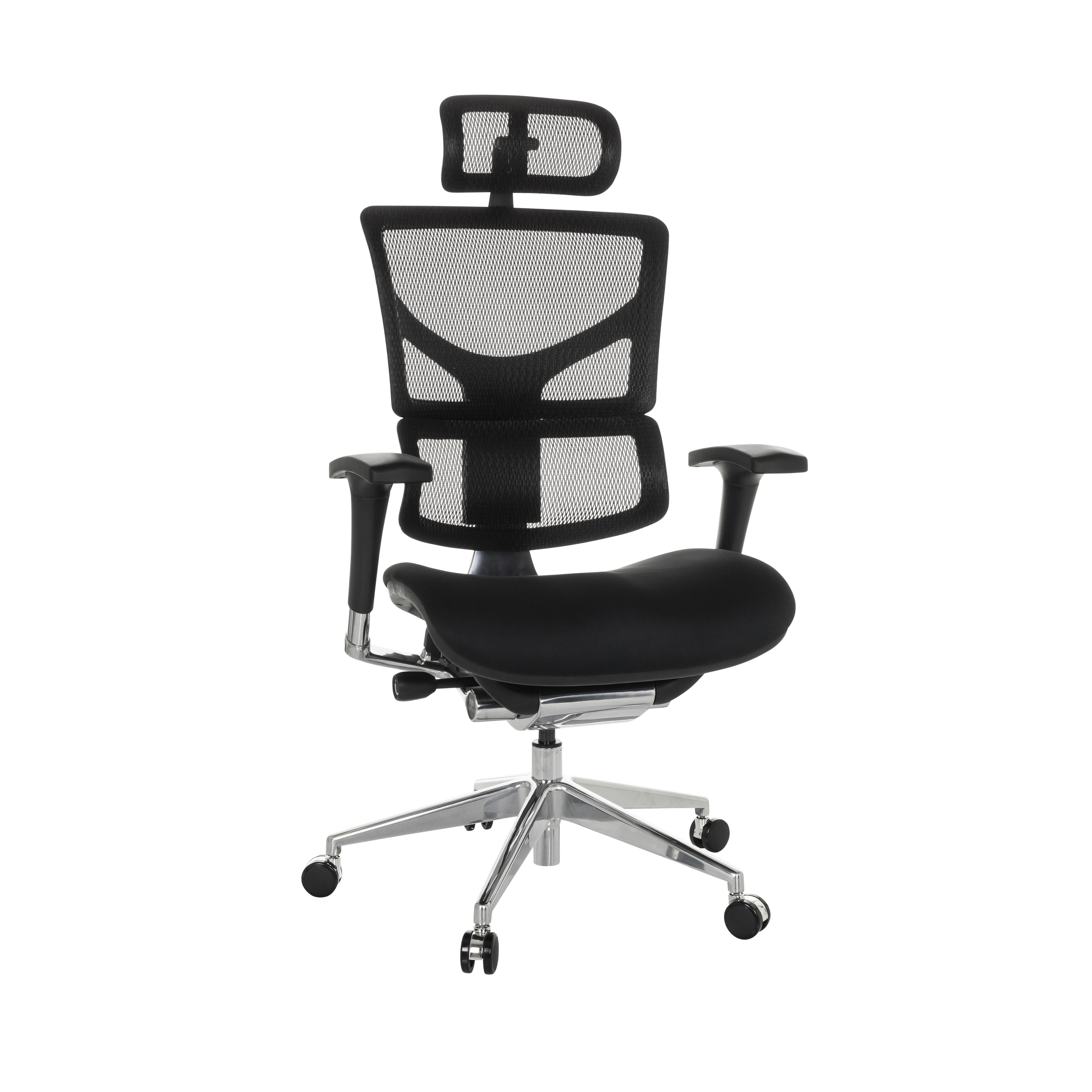 Drehstuhl Ergo-U2 Fm - Silberfarben/Schwarz, Basics, Kunststoff/Textil (70/124-146/67cm) - MID.YOU