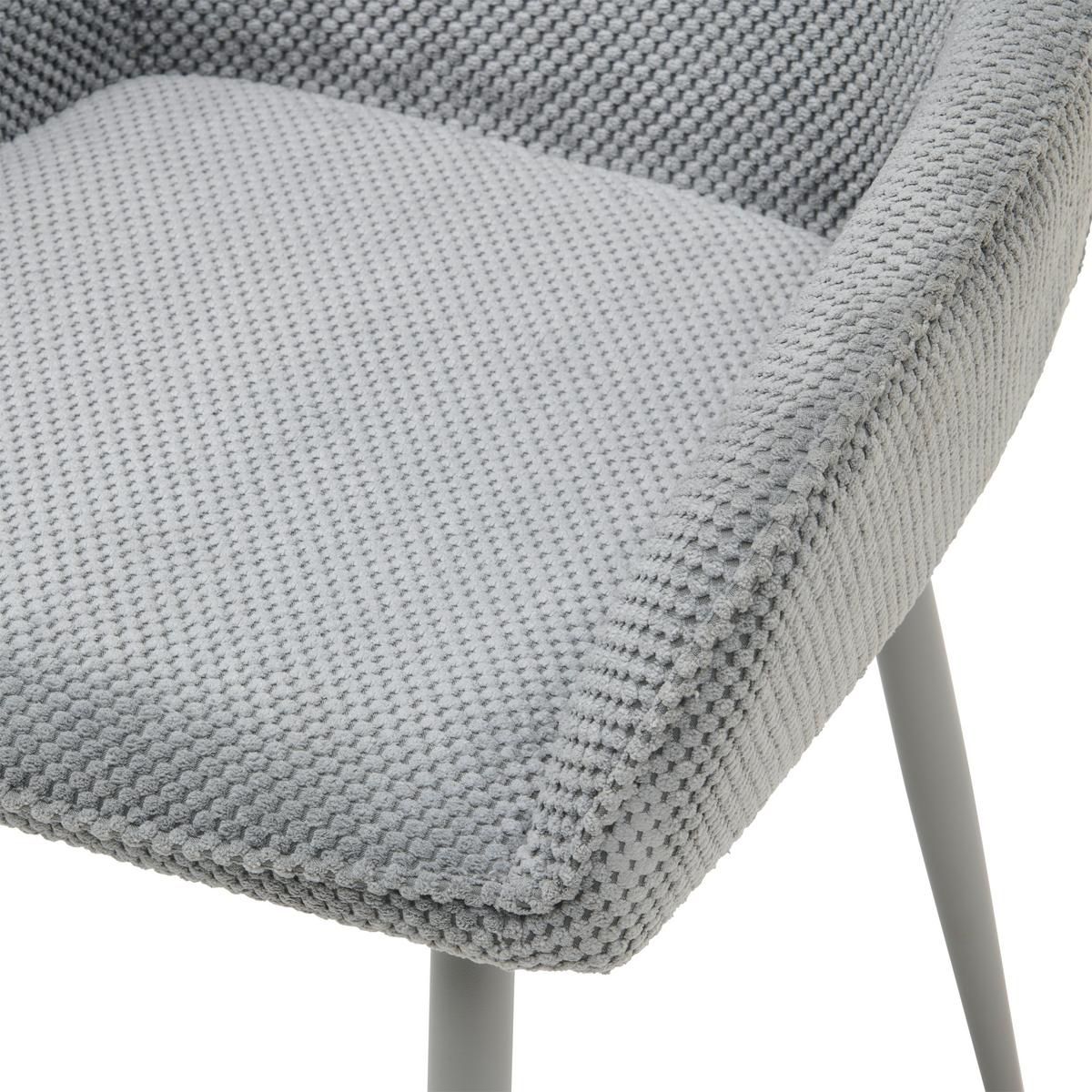 Armlehnstuhl Cora Webstoff Grau, B: 56 cm - Grau, KONVENTIONELL, Textil/Metall (56/81/61cm) - MID.YOU