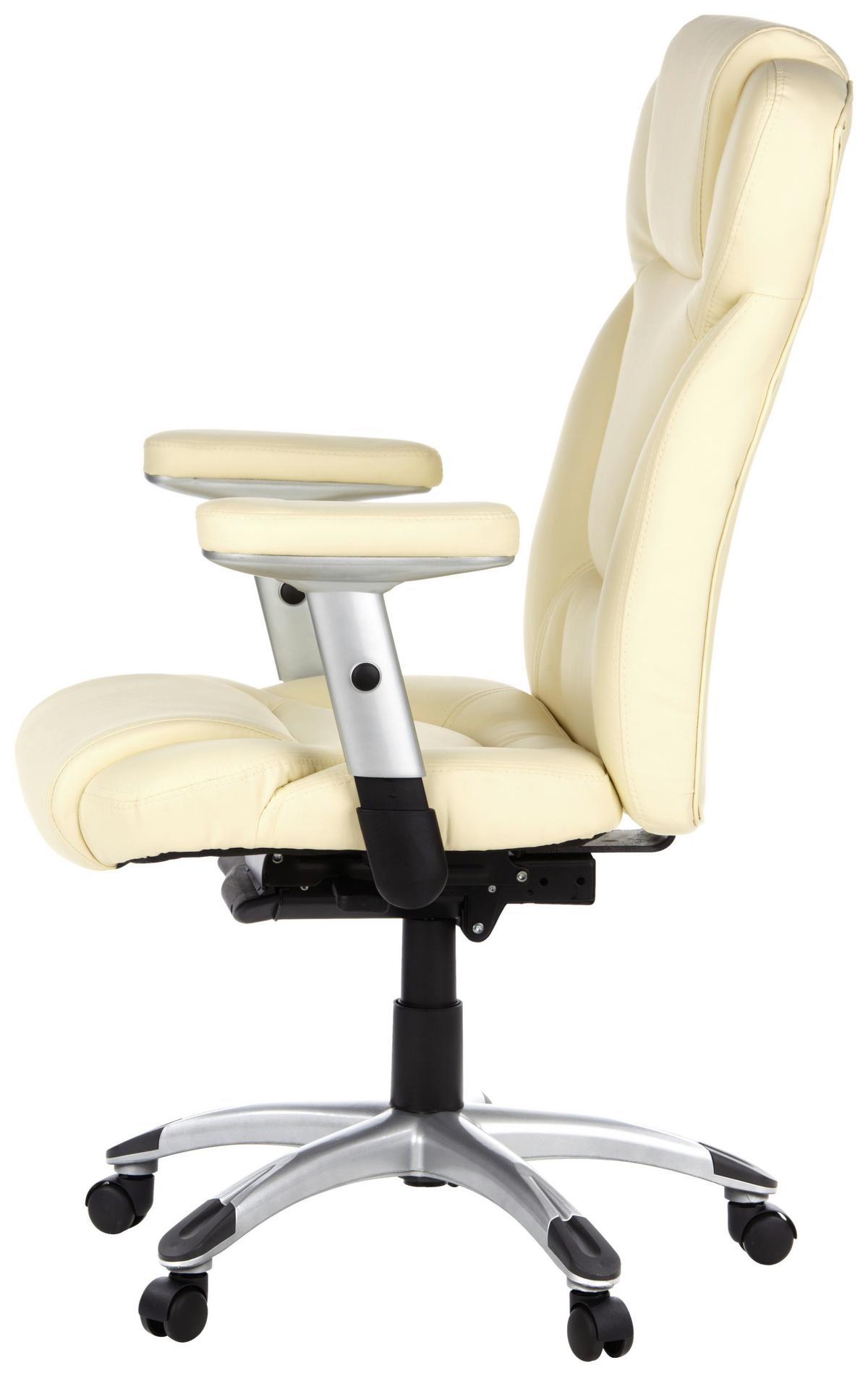 Chefsessel Embassy 200 Cremefarben - Silberfarben/Creme, MODERN, Kunststoff/Textil (63/131/53cm) - MID.YOU