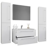 Badezimmer Badinos 5-Teilig Weiß B: 126 cm - Weiß, MODERN, Keramik/Holzwerkstoff (127cm) - MID.YOU