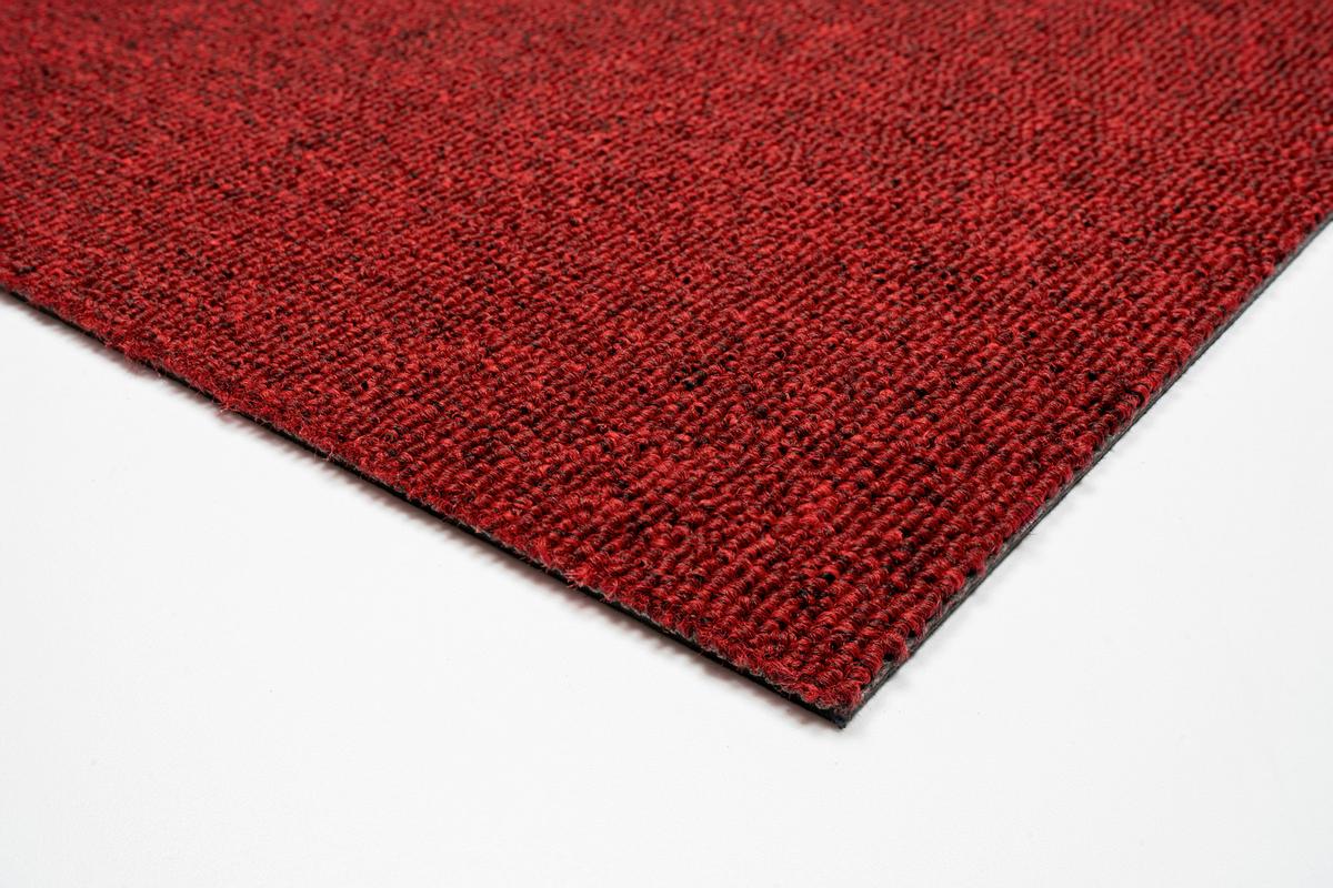Teppichfliese Rot Astra 50x50 cm Florhöhe 3 mm - Rot, Basics, Textil (50/50cm)