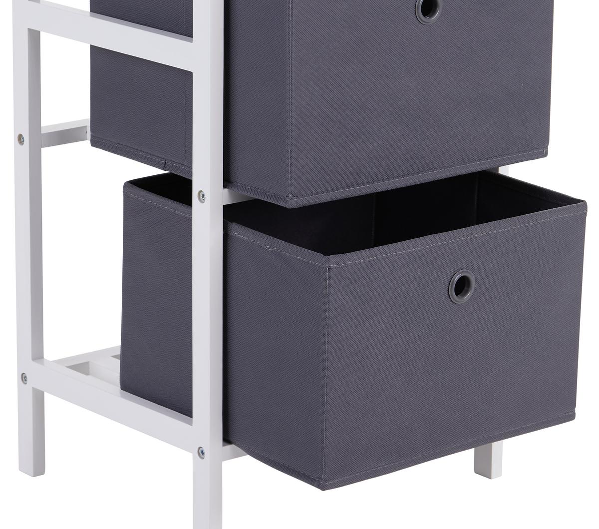 Regal Oliver 37cm Weiß/Grau - Weiß/Grau, MODERN, Holz/Holzwerkstoff (37/80/30cm)