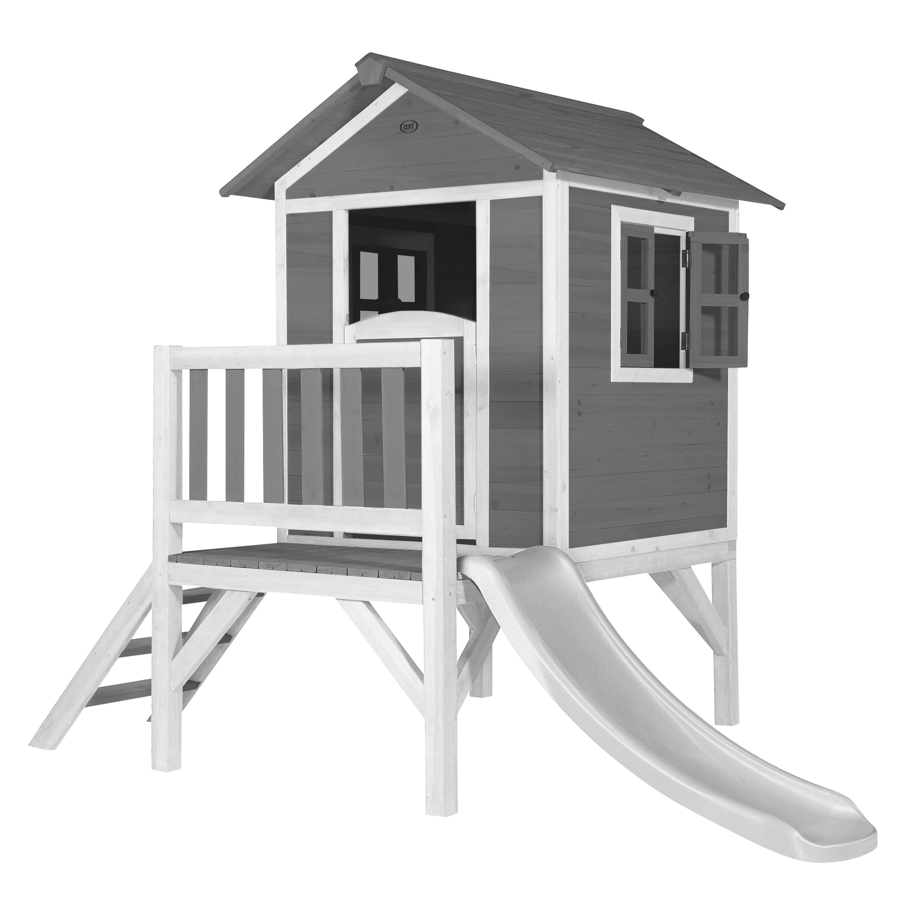 Spielhaus Grau, Weiß L: 167 B: 240 H: 189 - Weiß/Grau, LIFESTYLE, Holz/Kunststoff (167/240/189cm)