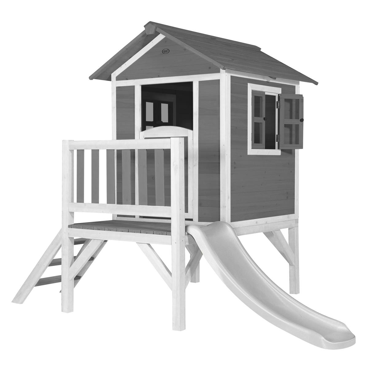 Spielhaus Grau, Weiß L: 167 B: 240 H: 189 - Weiß/Grau, LIFESTYLE, Holz/Kunststoff (167/240/189cm)