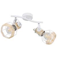 Strahler Bana 2-Flammig verstellbar L: 29,6 cm - Naturfarben/Weiß, Basics, Metall (29,6/23/19cm) - Globo