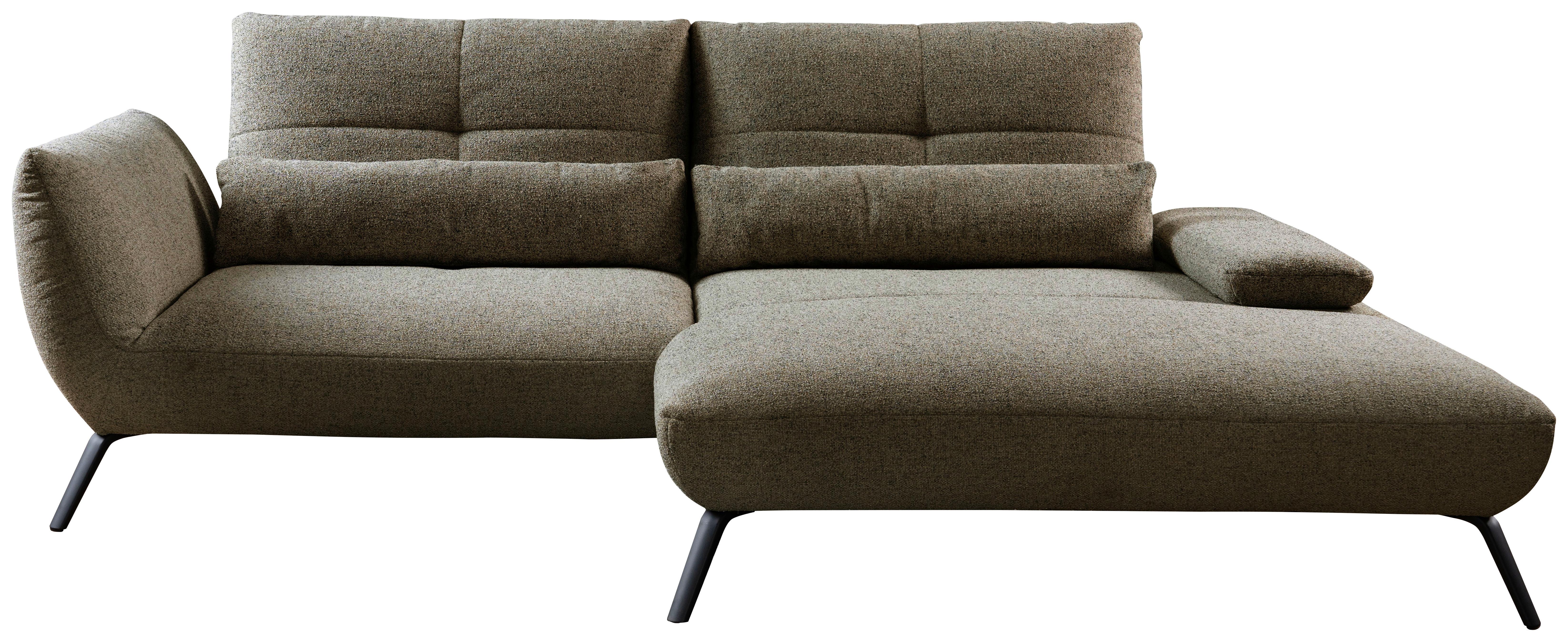 Ecksofa Dover erweiterbar Olivgrün 191-207x273cm - Schwarz/Olivgrün, Trend, Holzwerkstoff/Textil (191-207/273cm)