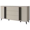 Sideboard Helsinki 150 Beige/congo B: 150 Cm - Beige/Schwarz, Trend, Holzwerkstoff (150/77,8/39,5cm) - P & B