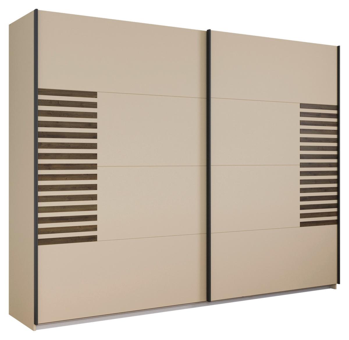 Schwebetürenschrank Barea Champagner Eiche Dekor - Eiche dunkel/Champagner, MODERN, Holzwerkstoff (271/210/62cm) - Rauch Möbel