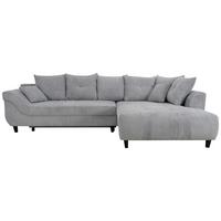 Ecksofa Mendoza New Chenille Grau, Lf: 125x241cm - Schwarz/Grau, KONVENTIONELL, Textil (309/197cm) - Ondega