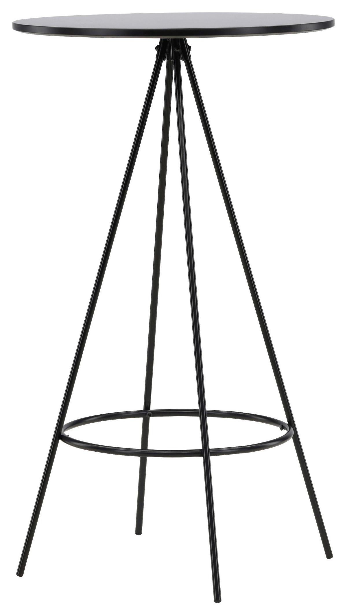 Barhocker Bistro - Schwarz, Design, Holzwerkstoff/Metall (60/105/60cm) - Livetastic