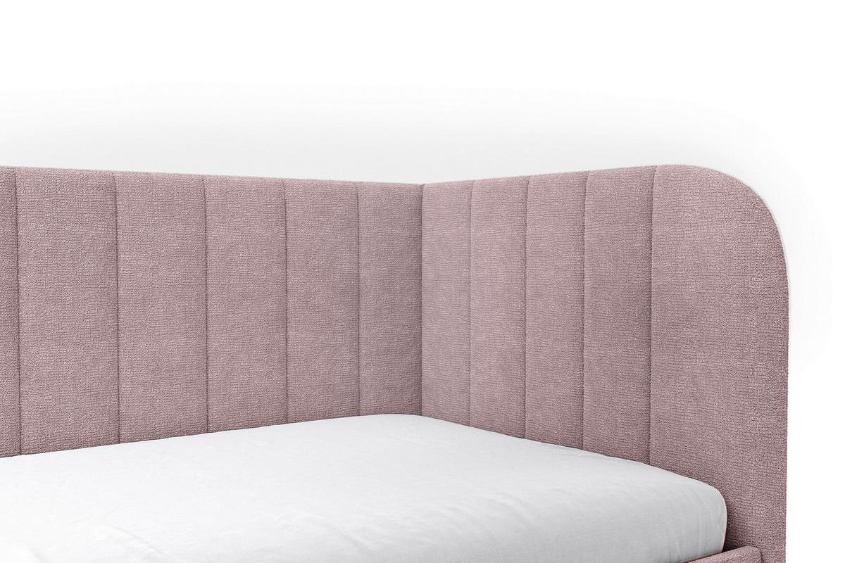 Polsterbett Millow Rechts Rosa Lf: 90x200 Cm - Schwarz/Rosa, MODERN, Holz/Holzwerkstoff (90/200cm) - MID.YOU