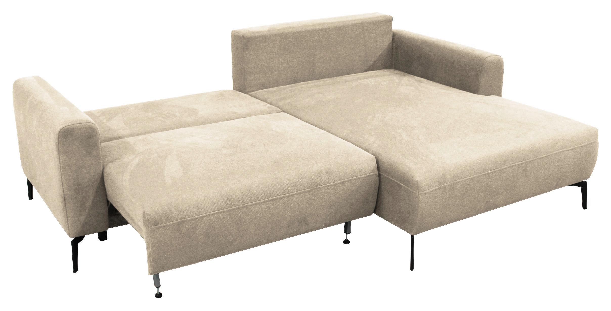 Ecksofa Prince Beige S: 240x163 cm - Beige/Schwarz, Design, Textil (240/163cm) - MID.YOU