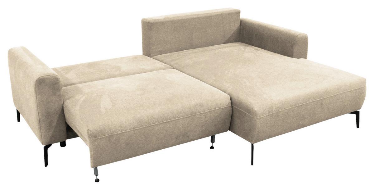 Ecksofa Prince Beige S: 240x163 cm - Beige/Schwarz, Design, Textil (240/163cm) - MID.YOU