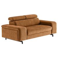 2-Sitzer-Sofa Emma Cognac B: 198 cm - Cognac/Schwarz, Textil (198/81/100cm) - MID.YOU