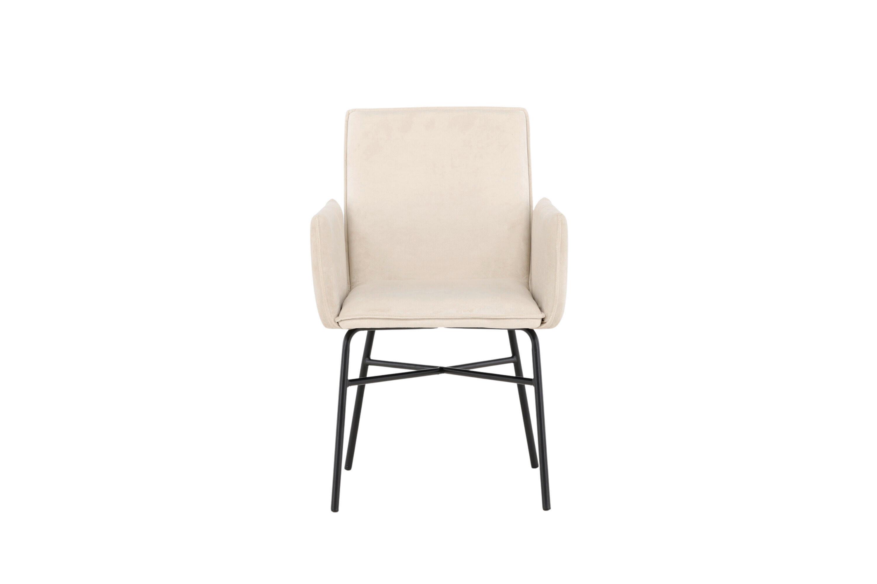 Stuhl Petra Schwarz/Beige B: 57 cm - Beige/Schwarz, MODERN, Textil/Metall (57/87/60cm) - Livetastic