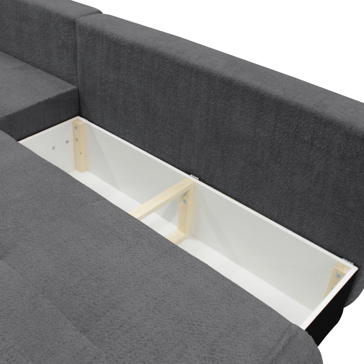 Ecksofa Paros Dunkelgrau 179x277 Cm - Dunkelgrau/Schwarz, Design, Textil (179/277cm) - MID.YOU