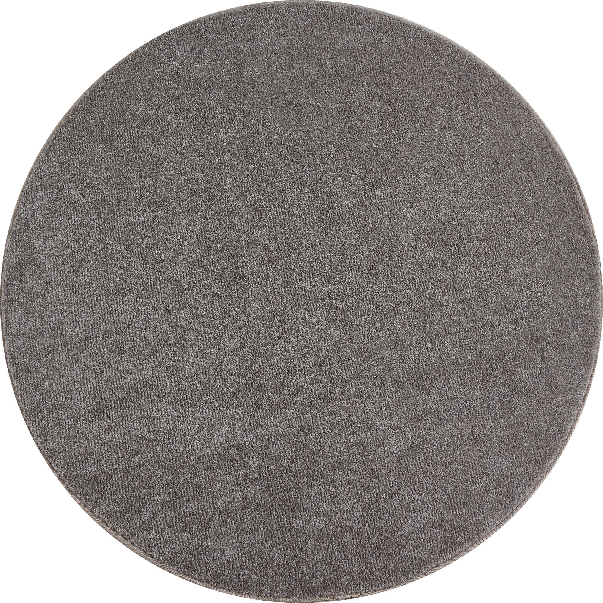 Runder Hochflorteppich in Beige