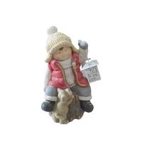 Dekofigur Kind Leon - Gelb/Rot, KONVENTIONELL, Kunststoff (25/22,5/42cm) - Luca Bessoni