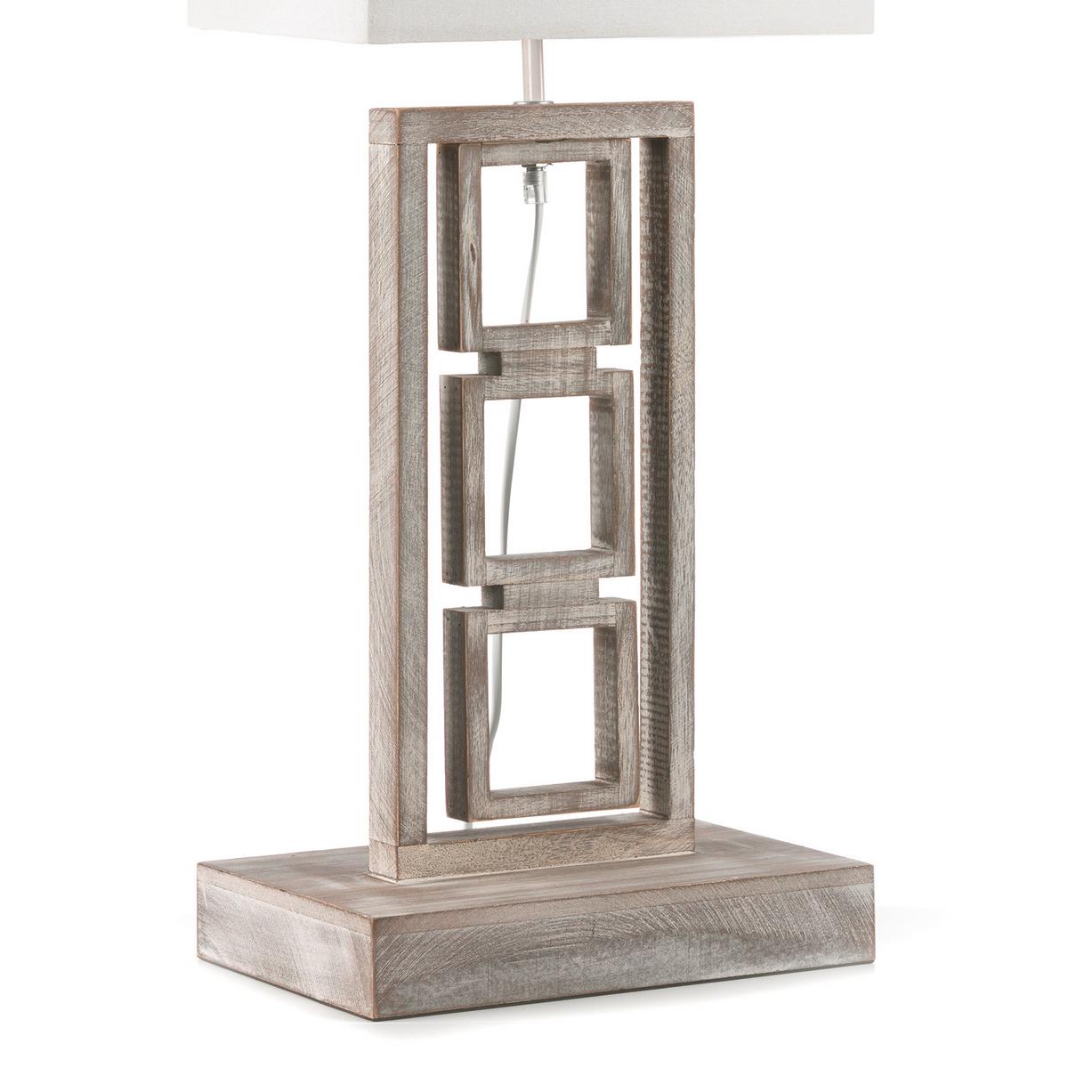Tischleuchte 5038/Lg - Grau, Design, Holz/Textil (30/20/75cm)