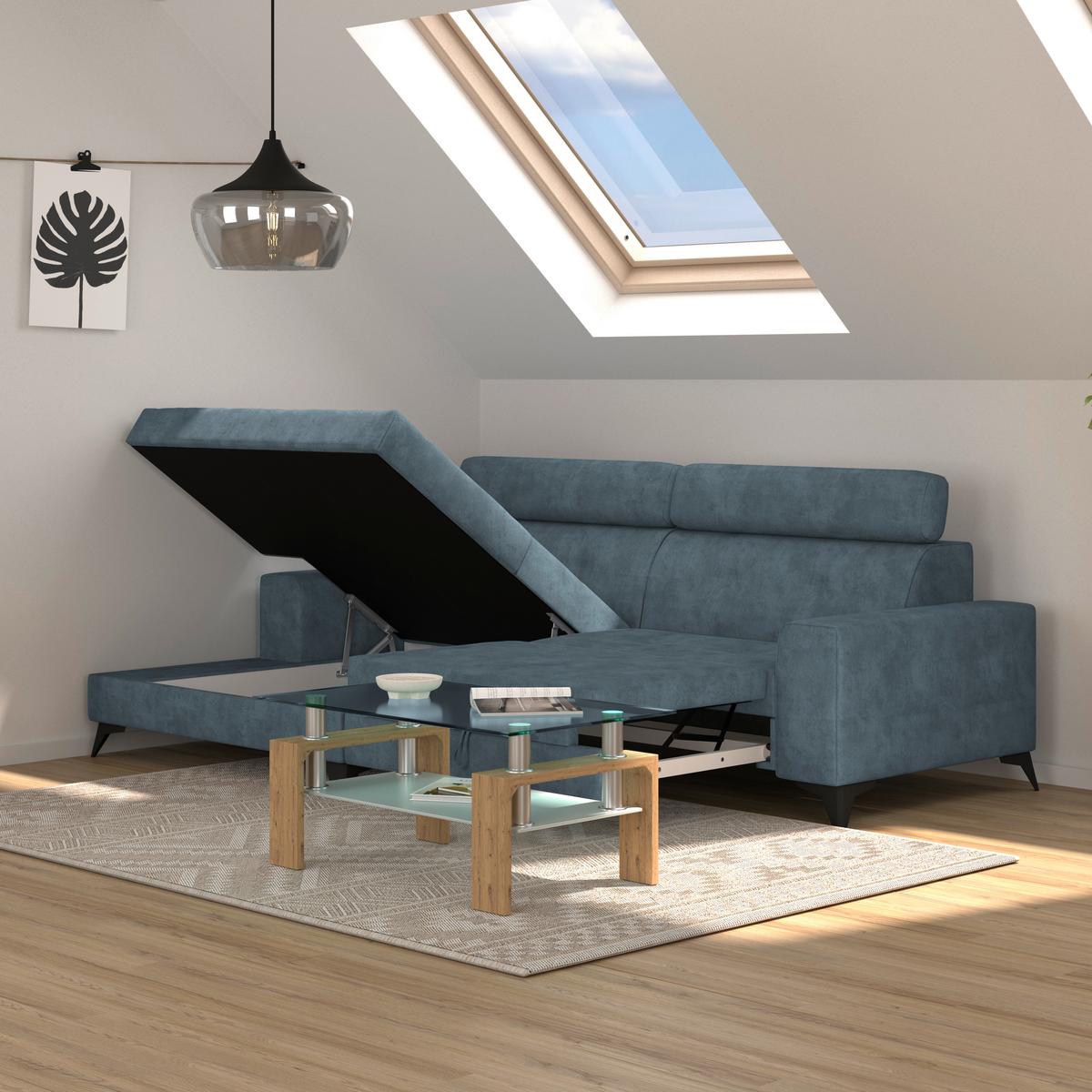 Wohnlandschaft Florida - Hellgrau, MODERN, Holz/Holzwerkstoff (175/275cm)