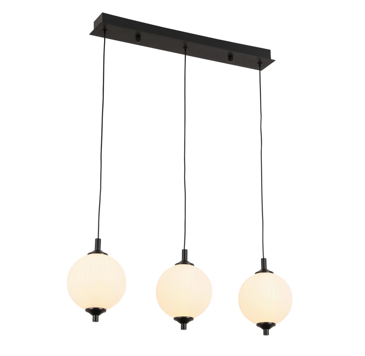 Závěsné svítidlo Wilm, V: ca 120cm, černá - bílá/černá, Moderní, kov/plast (65/15/120cm) - Modern Living
